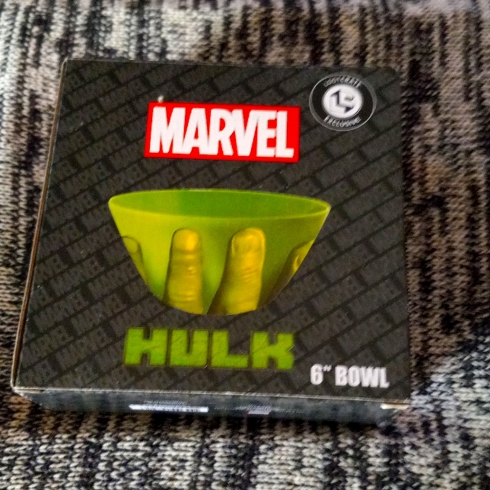 This is made by Marvel, 6 inches green Incredible Hulk bowl.